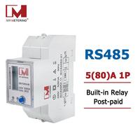 Compteur d'électricité Modbus TCP/RTU, compteur d'énergie, monophasé, rail DIN, compteur d'électricité numérique, RS485, compteur d'électricité intelligent