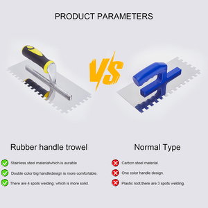 Ensemble de truelles crantées professionnelles en acier inoxydable pour l'installation de carreaux et l'épandage de mortier dans les projets de construction - Product Image 3