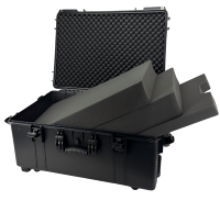 Valise de transport robuste en plastique étanche avec roulettes, protection IP67, grande capacité pour instruments, avec mousse personnalisée ODM/OEM