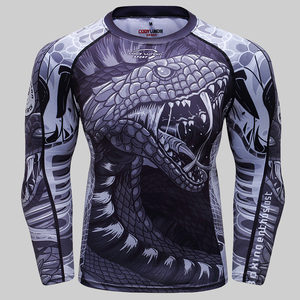 Custom MMA Fightwear abbigliamento sublimazione BJJ Rash Guard maglietta a manica lunga compressione maglietta da allenamento per MMABoxingJiu-Jitsu - Product Image 5