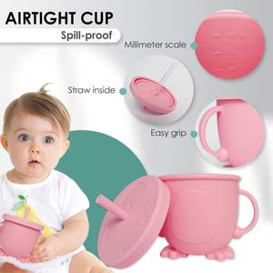 Nouvel ensemble d'alimentation pour bébé en silicone sans BPA 2026 avec bavoirs mignons, assiettes à ventouse et tasse à eau pour 0-12 mois - Product Image 4