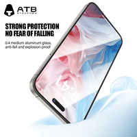 Protection d'écran en verre trempé ATB 9H anti-poussière, couverture intégrale, 2.5D Radian pour téléphone mobile 16/15/14 Plus Pro Max