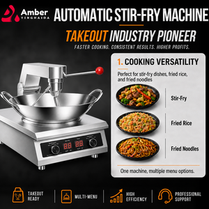 Máquina de Cocina Planetaria Comercial, Freidora Inteligente Multifuncional de Gas e Inducción de Alta Temperatura para Restaurantes de Comida Rápida - Product Image 3