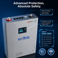 Batería Recargable de Pared LiFePO4 de 51.2V 100Ah, 5.12kWh, 6000 Ciclos, Híbrida, con CAN, para Almacenamiento de Energía Solar en el Hogar