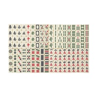 Jeu de Mahjong Funky Trade en Mélamine Ivoire, 144 Tuiles Disponibles en 4 Tailles, avec Sac de Transport, Tapis de Table et Jetons