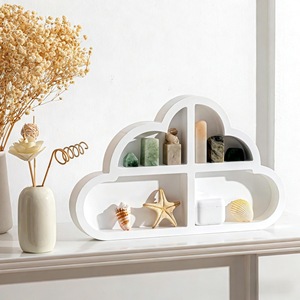 Cloud-Shaped <b>Desktop</b> Storage Rack Wooden Multi-Functional Organizer For Living Room Home Decor - Product Image 1