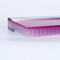 Plaque de polycarbonate de 40 mm d'épaisseur, motif diffuseur de lumière bio-couleur, protection UV, design moderne pour façade extérieure et toiture