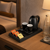 Vente directe usine – Ensemble bouilloire électrique sans fil en acier inoxydable 1,2 L pour hôtel, 1500 W, ébullition rapide, arrêt automatique