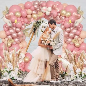 Boho Blush Màu Hồng Ballons Vòm Vòng Hoa Kit Khỏa Thân Rose Gold Confetti Retro Bụi Màu Hồng Bóng Bay Cho Đảng Trang Trí - Product Image 4