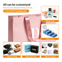 Nouveauté - Sac en papier rose de luxe avec poignée en ruban, finition mate, logo personnalisé imprimé, pour cadeaux cosmétiques