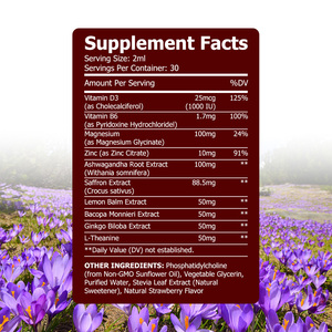Extrait de safran liposomal en gouttes liquides, directement de l'usine, enrichi en vitamine D3, pour la santé immunitaire, du système nerveux, de l'humeur et de la vision. - Product Image 2