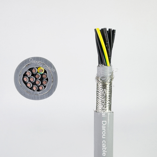 CE Flexible Cable Flexibility Multi-core Copper Wire 2-40 Core Shielded Control Cable 300/500V Robot Towing Line Industrial Use