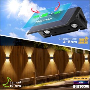 ไฟ LED พลังงานแสงอาทิตย์ติดผนังกลางแจ้งไร้สาย, ไฟติดผนังพลังงานแสงอาทิตย์ไฟติดผนังพลังงานแสงอาทิตย์ - Product Image 2