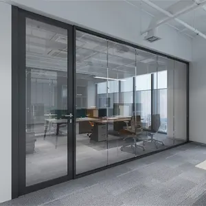 Clear Modular Low E Glass Office Partition Panel System Divisor Glass Office Partition