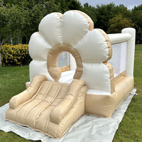 Château gonflable en PVC avec des fleurs de marguerite, aire de jeux souple, trampoline intérieur, trampoline pour enfants, maison de rebond avec toboggan