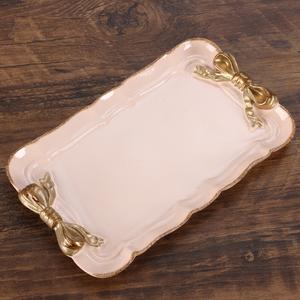 Plateau <span class=keywords><strong>noeud</strong></span> <span class=keywords><strong>papillon</strong></span> européen fête mariage dessert décoration fête rurale parfum bijoux plateau de rangement décor à la maison - Product Image 5