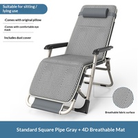 Fauteuil inclinable pliable réglable, chaise longue portable avec rembourrage supplémentaire, structure métallique, chaise de détente