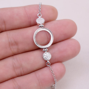 Composants de bijoux WENCHI S925 en argent, maillons ronds de 15 mm pour perles, pour la création de bracelets et accessoires DIY - Product Image 1