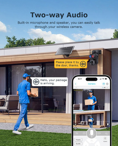 กล้องวงจรปิดภายนอกบ้าน ระบบ IP66 กันน้ำ ใช้แบตเตอรี่ ซูม 36 เท่า รองรับ 4G Wifi  ตัวกล้องโลหะ เลนส์คู่  พร้อมเลเซอร์อินฟราเรด ใช้พลังงานแสงอาทิตย์ - Product Image 5
