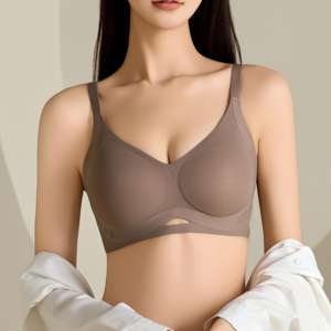 Soutien-gorge sans armatures hautement élastique et sans coutures, design à lettres latérales, tricoté, effet push-up pour petite poitrine, collection de soutiens-gorge. - Product Image 5