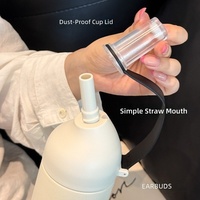 Bouteille d'eau isotherme grande capacité en acier inoxydable 316 avec affichage de la température, tasse de sport portable avec paille pour l'école