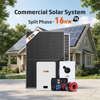 Kit solaire domestique 16 kW 30 kWh, 40 panneaux solaires de 450 W, 2 onduleurs de 8 kW, 3 batteries pour l'installation sur le toit de la maison