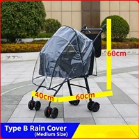 Housse de pluie pliable et imperméable pour poussette pour animaux de compagnie, pour chats et chiens