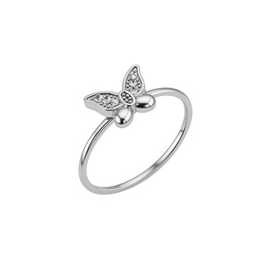 Niedlicher Schmetterling-Diamantring aus 316L Edelstahl, Romantischer Eleganter Damen-Diamantring Schmuck Shous - Product Image 4
