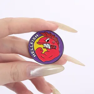 Badge de film comique HELLF FISH, épingles en émail personnalisées, broches en forme de statue artistique du symbole des tailleurs de pierres, badge pour sac à dos et revers, cadeau de bijoux amusant - Product Image 3