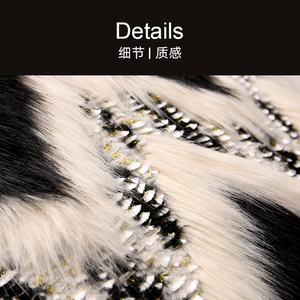 AIBUZHIJIA Decorative Home Faux Fur Throw <strong>Pillow</strong> Covers <strong>Fluffy</strong> Black and <strong>White</strong> Cushion Cover Soft Pillowcase - Product Image 4