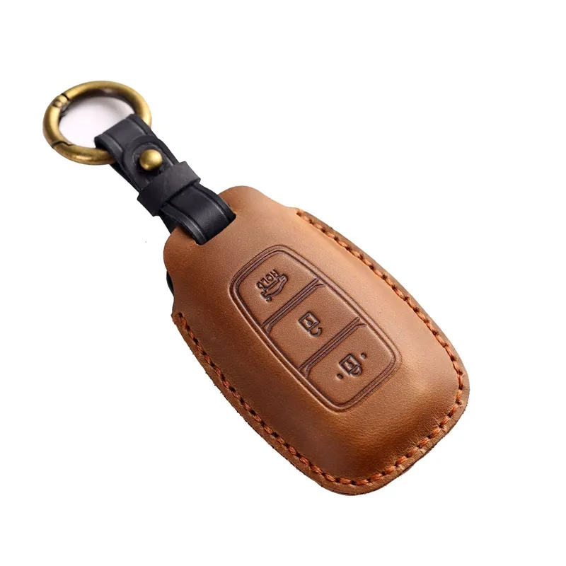 חדש 3 כפתורי עור מפתח כיסוי Fob מקרה אישית סיליקון רכב מפתח כיסוי עבור Festa