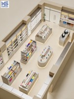 Comptoir de magasin personnalisé de luxe moderne en MDF avec LED, écologique et durable, couleur personnalisée pour vitrine promotionnelle de centre commercial, marque MEISHI