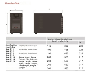 MT-UPS-DH1 1kVA Onduleur en ligne haute fréquence Entrée 160-276VAC Sortie 220VAC Onde sinusoïdale pure Temps de transfert nul Autonomie standard 5 min - Product Image 2