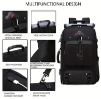 Tas Ransel Pria Kapasitas Besar USB Tahan Air Dapat Diperluas Tas Perjalanan Naik Pesawat Upgrade Outdoor untuk Perjalanan yang Nyaman