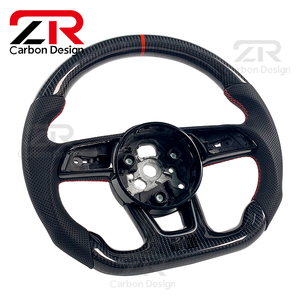 Volante Deportivo Personalizado de Cuero Genuino y Fibra de Carbono para <span class=keywords><strong>Audi</strong></span> B9 A3 A4 A5 RS3 <span class=keywords><strong>RS4</strong></span> S3 S4 S5 A6 A7 A8 Q5 Q7 Q8, <span class=keywords><strong>Interior</strong></span> de Auto - Product Image 3