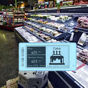 Meilleures ventes - Étiquettes de prix numériques pour étagères de supermarché, 2,4 GHz, 2,66 pouces, encre électronique, pour congélateurs, magasins d'alimentation - Product Image 1