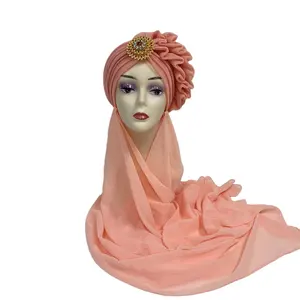 MH-1149 New Muslim Headdress Hijab Scarf Ready Headscarf Neck Head Full Cover Women's Head Wraps Muslim Scarf Turkey Kaftan