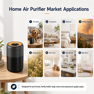HEPA <strong>Air</strong> <strong>Purifier</strong> and Carbon Filter with Aroma Diffuser for Desktop Purification Dust Pollen Pet Odor Smoke Removal - Product Image 4