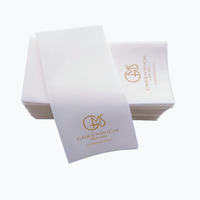 Serviettes jetables blanches de haute qualité avec logo, sensation lin, douces, en papier Airlaid, personnalisation usine