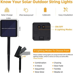 Haute qualité rvb LED solaire arbre de noël lumières chaîne fil de cuivre sortie d'usine éclairage de vacances en plein air et décoration - Product Image 3