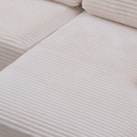 Canapé modulaire en forme de U de 135 pouces, couleur crème nuage, avec ottoman, confortable, en tissu corduroy, pour salon, chambre, appartement