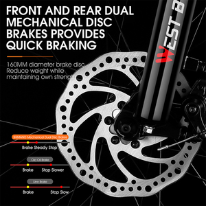 Bicicleta de Montaña Plegable WEST BIKING de 27 Velocidades con Doble Amortiguación, Horquilla de 27.5, Cuadro de Aluminio 6061, Bicicleta MTB Plegable - Product Image 4