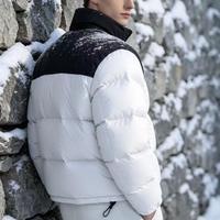 Veste d'hiver pour homme à col montant et fermeture éclair, unie, décontractée, classique, brodée, vente en gros