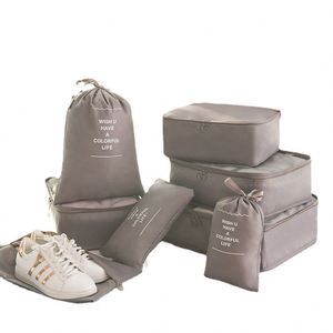 High Quality Polyester Organizer Bag Set Pack Box Storages for Clothes <b>Suitcase</b> Convenient Travel Packing Cubes Luggage - Product Image 1