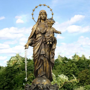 Estatua de Bronce de la Virgen María y el Niño Jesús, Artesanía Metálica Cristiana, Figura Decorativa de la Iglesia, Escultura de Santo - Product Image 1