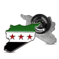 Prêt Stock SYRIE Armoiries Carte Pins Moyen-Orient Emblèmes Badge En Métal Autocollants Personnalisé Style Arabe Fête Nationale Célébration Cadeau