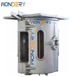 WONDERY Small Capacity Electric Induction Heating Medium Frequency Reducer Tilting Type Metal Melting Furnace
