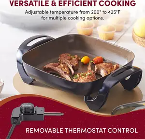 Amazon Hot 12 "Mini Elektrische Koekenpan Non-Stick Elektrische Koekenpan Coating Pizza Grill Pan Elektrische Pizza Maker Pan