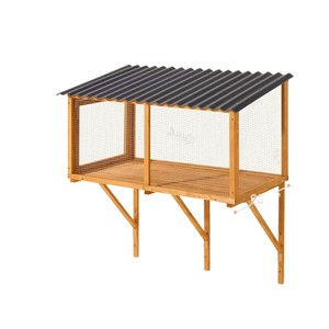 Boîte de fenêtre rectangulaire en bois pour chat, mobilier pour animaux avec toit, balcon extérieur pour chat - Product Image 5