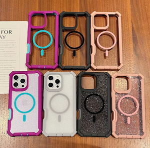 Funda Antigolpes con Brillantina 2 en 1, Marco Desmontable, Fuerte Magnético, Anticaída, Disipación de Calor para <span class=keywords><strong>Samsung</strong></span> S26 <span class=keywords><strong>Ultra</strong></span> S25 S24 - Product Image 1